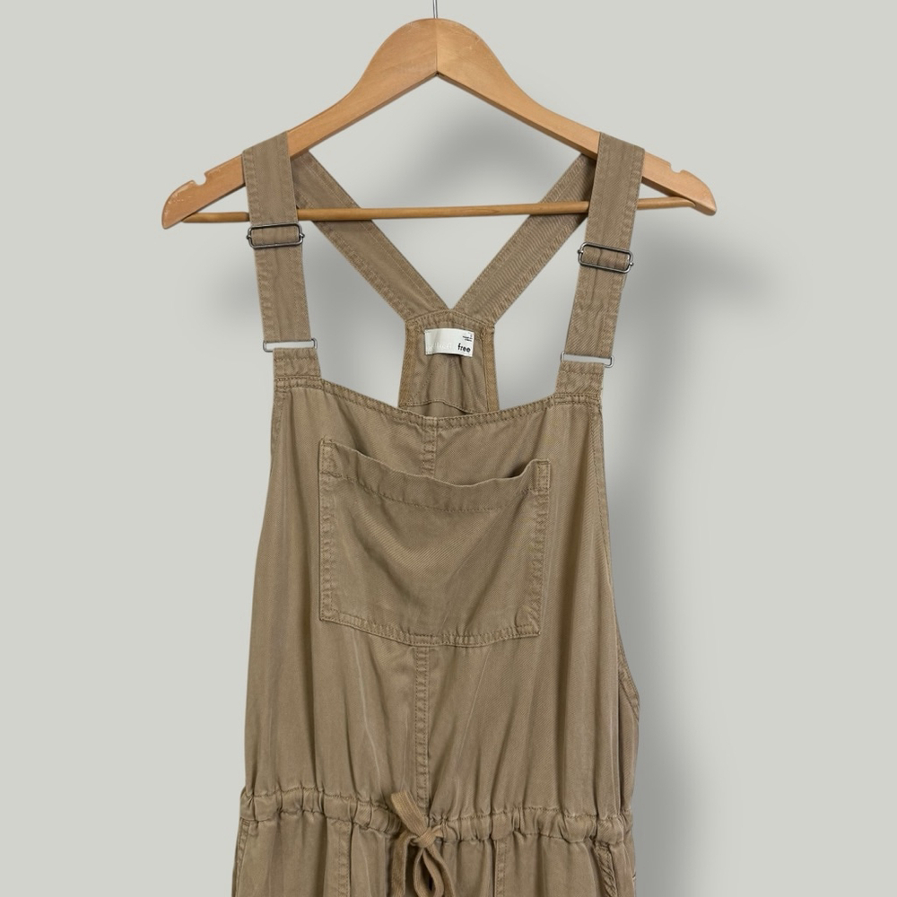 ARITZIA WILFRED FREE Jumpsuit Women Size Small Tan Valletta Overalls Loose Fit - Picture 3 of 16
